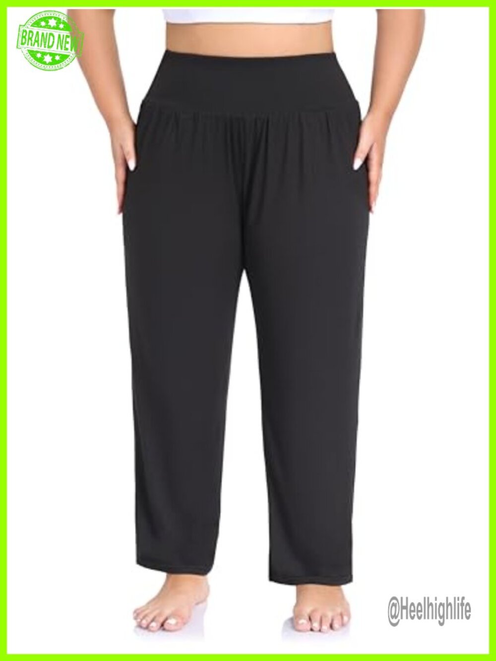 Plus Size High Waist Yoga Pants with Pockets